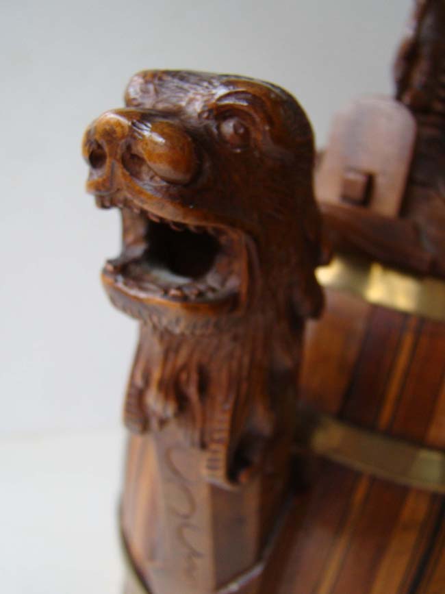 A RARE Northern European Carved Wooden Beer Jug circa 1800-1820 — image 5